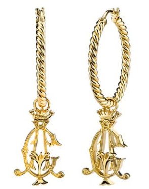 gold plated hoop plus drop earrings